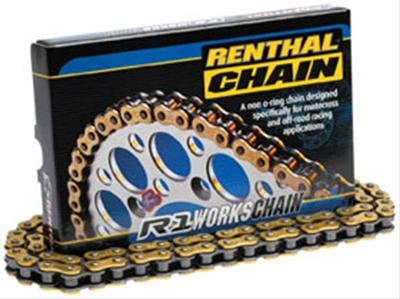 Renthal R1 Works Drive Chains C277 Chain, Works, 428 Size, 140-Links, 4.609 lbs./in. Tensile Strength, Gold/Black, Each