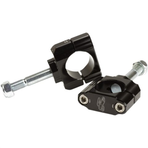 Renthal 36Tech Bar Mounts CL051 Handlebar Mounts, 36Tech, Oversized, Aluminum, Black, Clamps Included, 5.00mm Handlebar Offset, for use on Honda®, Kawasaki, Yamaha, Pair