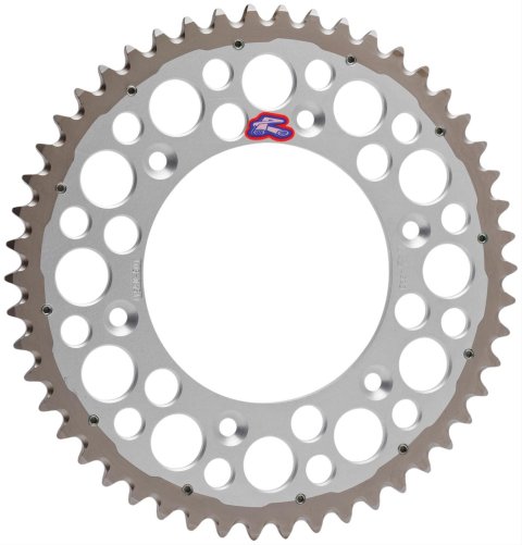 Renthal Twinring Sprockets 1540-520-51GPBK Sprocket, Rear, Aluminum/Steel, Silver Anodized, 51-Tooth, 520 Chain Size, for use on Honda®, Each