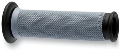 Renthal Road Dual Compound Grips G176 Grips, Full Diamond, Rubber, Gray/Black, 125mm Length, Twist Throttle Compatible, 7/8 in. Bar Diameter, Pair
