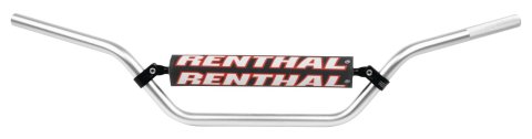 Renthal 7/8 in. Handlebars 837-01-SI-01-185 Handlebars, in., Vintage Mid, Aluminum, Silver Anodized, 0.875 Diameter, 34.410 Width, Each