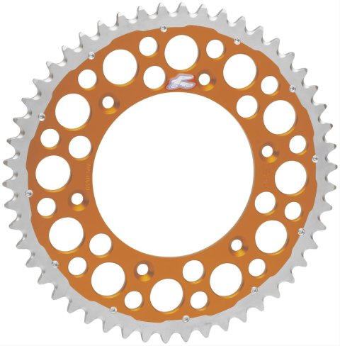 Renthal Twinring Sprockets 2240-520-50GPOR Sprocket, Rear, Aluminum/Steel, Orange Anodized, 50-Tooth, 520 Chain Size, Husaberg, KTM, Each