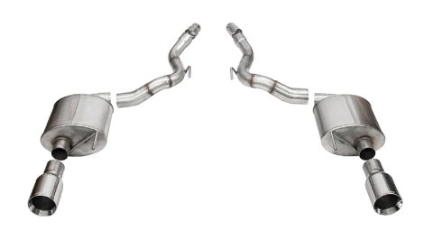 Corsa Touring Exhaust Systems for 2024 MUSTANG - 21277 System, Touring, Axle-Back, 304 Stainless, Natural, Polished Tips, Straight Cut Tips, Convertible, Ford, Kit