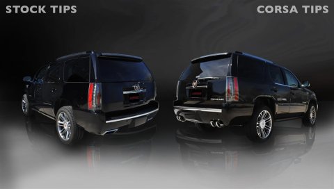 Corsa Sport Exhaust Systems for 2012-2014 ESCALADE ESV - 14887 System, Sport, Cat-back, Dual, Stainless Steel, Natural, Cadillac, 6.2L, Kit