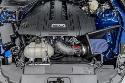Corsa Carbon Fiber MaxFlow 5 Air Intakes for 2018-2023 MUSTANG - 44006-MF Intake Kits, Oiled, Forged Tube, Cotton Gauze Filter, Blue, Mustang GT, Ford, 5.0L, Kit