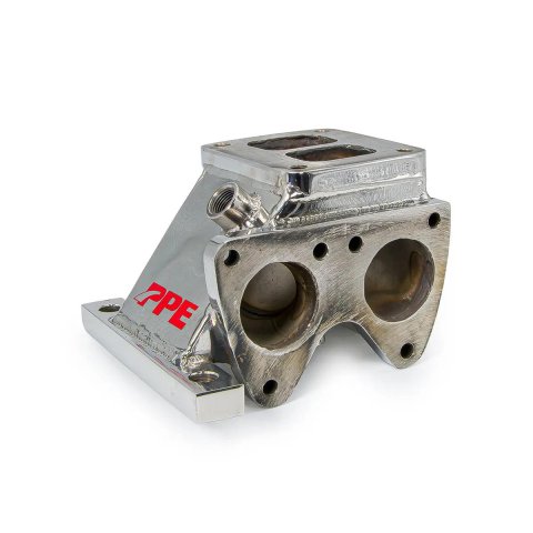 PPE Exhaust Manifolds 416005000 Turbo Pedestal, Marine, Liquid Cooled, Stainless Steel, T-4 series Turbo, GM Duramax 6.6L