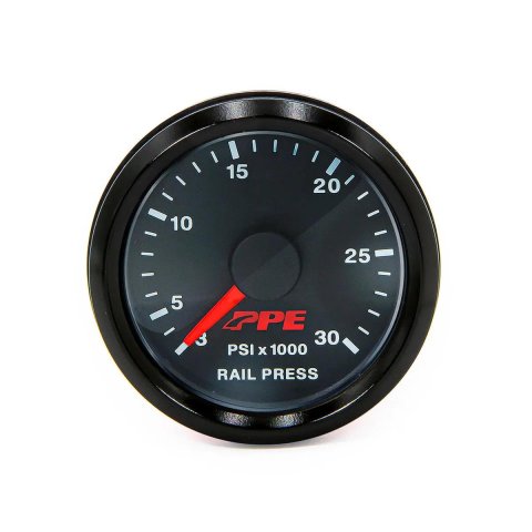 Pacific Performance Engineering Analog Gauges 513010000 Gauge, Fuel Pressure, 0-30,000 psi, 2 1/16 in. Diameter, Analog, Full Sweep, Illuminated, Mechanical, Black Face, Black Bezel, Each