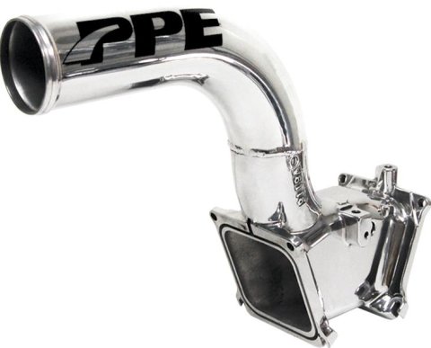 PPE Intake Manifolds, Fuel Injected 115051100 Manifold, 2.5", High Flow, Raw Aluminum, GM Duramax 6.6L 2006-10