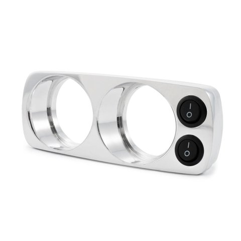 Pacific Performance Engineering Overhead Gauge Mounts 148001100 Mount, Overhead, Dual 2 1/16 in. Gauges, Two Switches, Aluminum, Polished, Chevy, GMC, Each