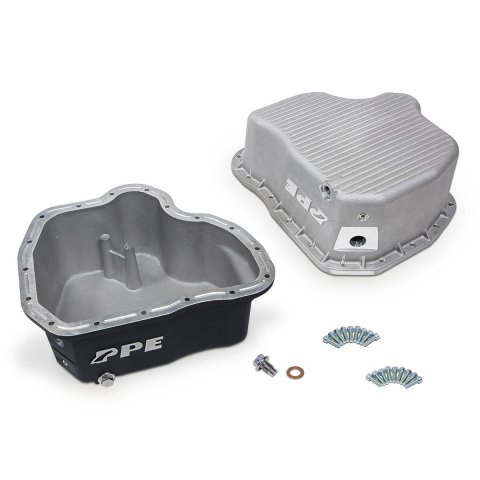 Pacific Performance Engineering Aluminum Oil Pans 114052020 Pan, Aluminum, Black, 5 qt., Chevrolet, GMC, 6.6L, Diesel, Each