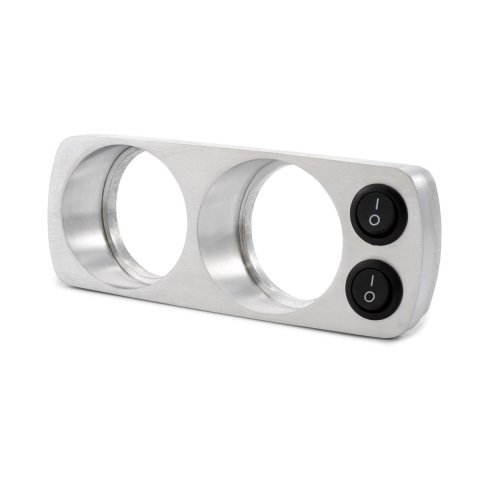 Pacific Performance Engineering Overhead Gauge Mounts 148003100 Mount, Overhead, Dual 2 1/16 in. Gauges, Two Switches, Aluminum, Brushed, Chevy, GMC, Each