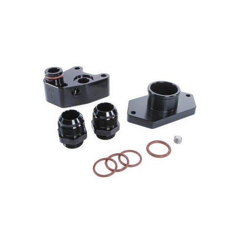 PPE Oil Cooler Block-Off Plates 114001000 Delete Kit, Billet Alum, Black Color, Marine/Hotrod, GM Duramax 6.6L, 2001-10