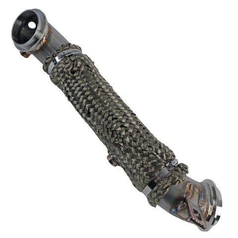 Pacific Performance Engineering Exhaust Downpipes 117000600 Downpipe, Exhaust, Stainless, Natural, 3 in. Outlet, PPE Titanium Wrap, Chevy, GMC, 6.6L Diesel, Each