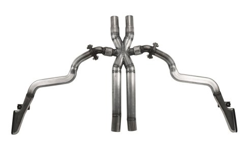 Ford Performance Parts Boss 302 Style Quad Exit Crossover Pipes M-5220-M8 Exhaust Pipes, Exit, Stainless Steel, Natural, 2.5 in. Diameter, Ford, 5.0L, Kit