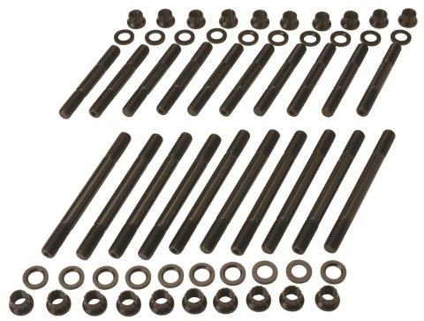 Ford Performance Parts Cylinder Head Stud Kits M-6014-BOSS Studs, 12-point, Chromoly, Black Oxide, 1/2 in. Thread Size, Washers, Nuts, Ford, Kit