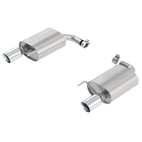Ford Performance Parts 2015-19 Mustang EcoBoost Touring Exhaust Systems M-5230-M4TCA System, Axle-Back, 304 Stainless Steel, Two Mufflers, Split Rear Exit, Dual 4 in. Chrome Tips, Ford, Mustang, 2.3L EcoBoost, Kit