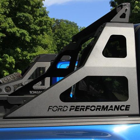 Ford Performance Parts 2015-20 F-150/Raptor Chase Racks M-19007-F15R Rack, 50 in. Light Bar Bracket, Steel, Hammer Black Powdercoated, Ford, Each