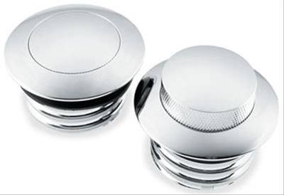 Biker's Choice Billet Pop-Up Gas Caps 493060 Fuel Tank Caps, Pop-Up, Aluminum, Chrome, Harley-Davidson®, Pair
