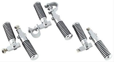Biker's Choice O-Ring Custom Fold-Up Pegs 492614 Foot Pegs, Fold-Up, Round, Steel, Chrome, Pair