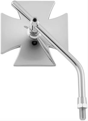 Biker's Choice Mirrors 488736 Mirrors, Maltese Cross, Convex, Chrome Housing, 4 in. Width, 4 in. Height, Harley-Davidson®, Each