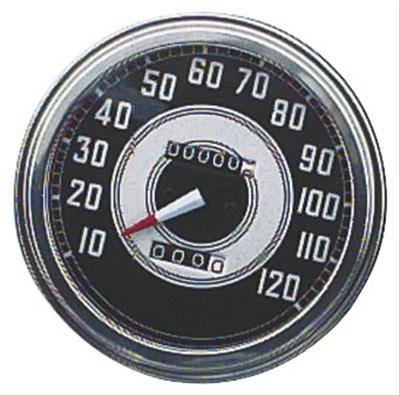 Biker's Choice 5 in. FL Type Speedometers 490043 Gauge, Speedometer, Type, Analog, 0-120 mph, in., Black Face, Electrical, Harley-Davidson®, Each