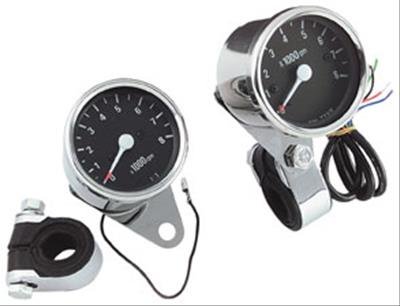 Biker's Choice Custom Mini Tachometers 493374 Gauge, Tachometer, Analog, 0-8,000 rpm, 2 1/2 in., Black Face, Electrical, Harley-Davidson®, Each