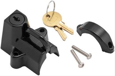 Biker's Choice Helmet Locks 492979 Lock, Steel, Black, 2 Keys, 0.875 in. - 1.250 in. Tubing Diameter, Each