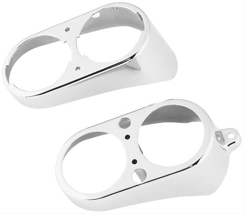 Biker's Choice Diecast Fat Bob Dash Covers 490243 Trim Accent, Die-Cast Cover, Bolt-on, Steel, Chrome, Harley-Davidson®, Kit