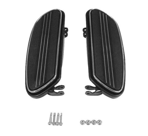 Biker's Choice Floorboards 491325 Floorboards, Raised Tri-line Style, Aluminum, Black Anodized, Harley-Davidson®, Pair