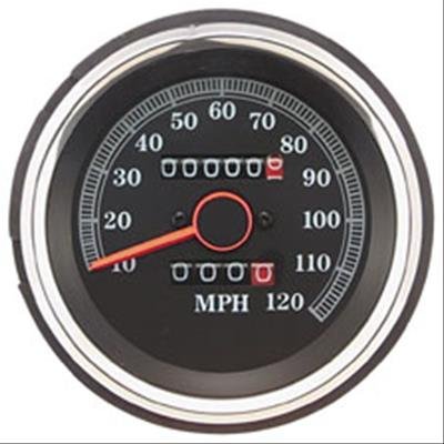 Biker's Choice Replacement Speedometers 493980 Gauge, Speedometer, Replacement, Analog, 0-120 mph, 4 1/2 in., Black Face, Electrical, Harley-Davidson®, Each