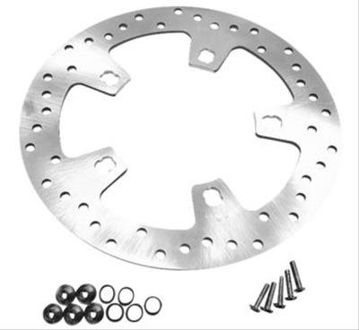 Biker's Choice 5-Spoke Brake Rotors 482592 Rotor, 5-Spoke, Front, Non-Floating, Cross-Drilled, Stainless Steel, Natural, Harley-Davidson®, Each