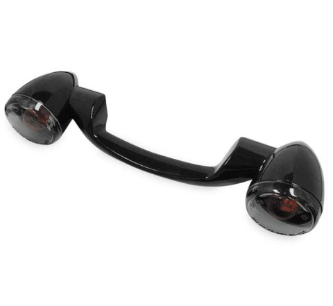Biker's Choice Rear Turn Signals and Bars 491159 Signal Bar, Smoke Lens, Steel, Black, Harley-Davidson®, Pair