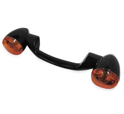 Biker's Choice Rear Turn Signals and Bars 491157 Signal Bar, Amber Lens, Steel, Black, Harley-Davidson®, Pair