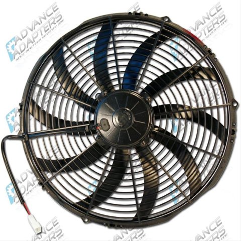 16 Inch 2,070 CFM Advance Adapters Spal Electric Fan 716675 Fan, Puller, in. Diameter, 3.39 in. Thick, cfm, Plastic, Black, Each