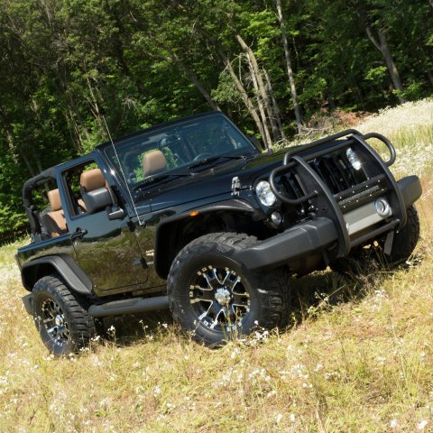 Aries Automotive Big Step 4 in. Round Side Bars AL231008 Bars, Step, Diameter, Aluminum, Black Textured Powdercoated, Jeep, Pair