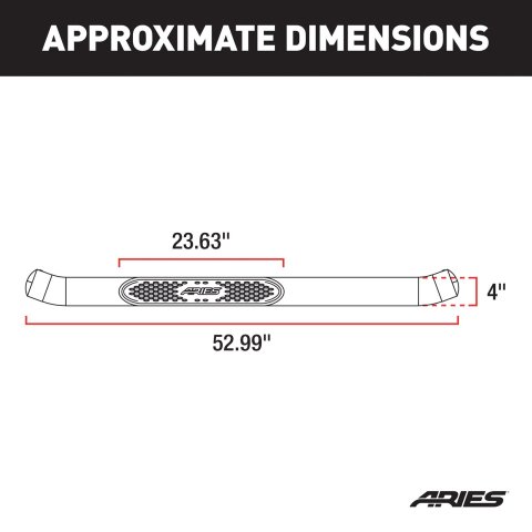 Aries Automotive 4 in. Oval Side Bars S224048-2 Step Bars, Oval, in., Stainless Steel, Polished, Chevy, GMC, Pair
