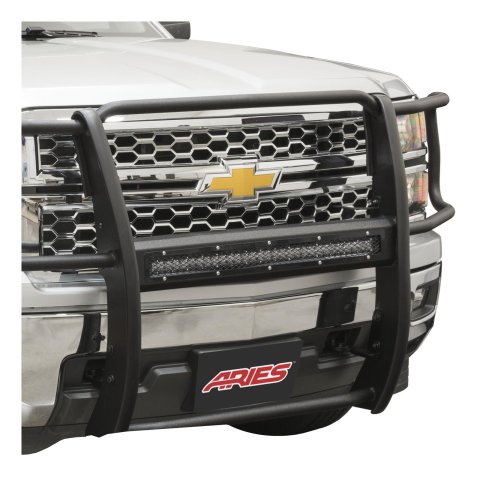 ARIES Automotive Grilles and Grille Inserts PC30MB Guard Face Plate, Pro Series, (1)30In, Msh, Bl, 30" MESH, GLOSS BLACK CARBON STEEL (COMES W/ ORIG. GUARD)