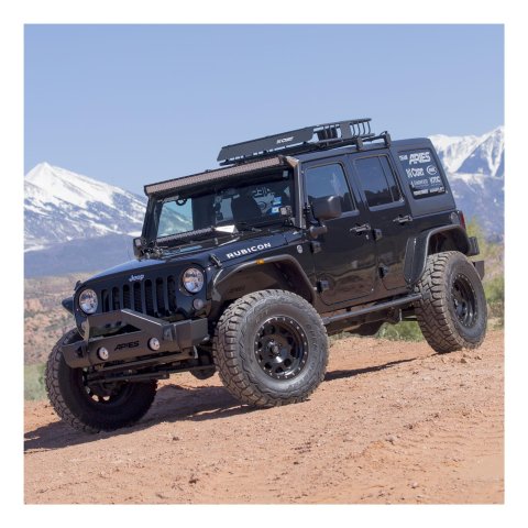 Aries Automotive TrailCrusher Front Bumpers for 2007-2017 WRANGLER, 2018 WRANGLER JK - 2156000 Bumper, Fabricated, Steel, Black Powdercoated, Center, Front, Jeep, Each