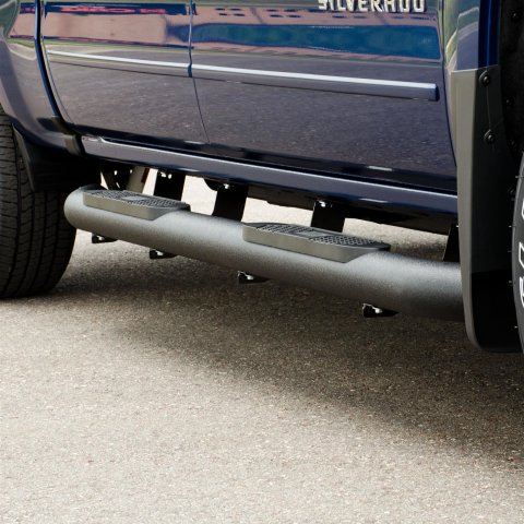 Aries Automotive Big Step 4 in. Round Side Bars AL234045 Bars, Step, Diameter, Aluminum, Black Textured Powdercoated, Chevy, GMC, Pair