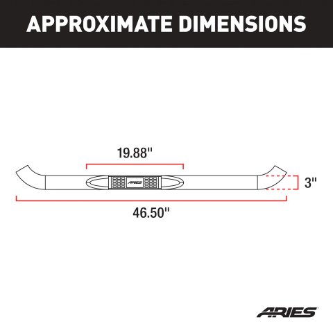 Aries Automotive 3 in. Round Side Bars 204044-2 Step Bars, Diameter, Stainless Steel, Polished, Chevy, GMC, Pair