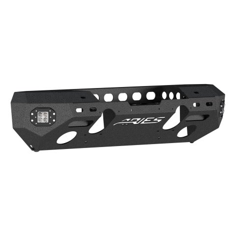 Aries Automotive TrailChaser Front Bumper with Corner Guards and LEDs for 2007-2017 WRANGLER, 2018 WRANGLER JK - 2082044 Bumpers, Fabricated, Aluminum, Black Powdercoated, Textured, Front, Center Section, Guards, Jeep, Kit