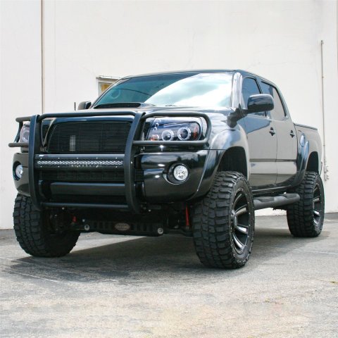 Aries Automotive Pro Series Grille Guards for 2005-2015 TACOMA - 2170001 Guards, Series, Steel, Black Textured Powdercoat, LED Light Bar, Toyota, Each