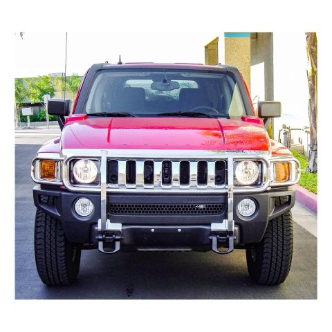 Aries Automotive Grille Guards for 2006-2010 H3, 2009-2010 H3T - 4077-2 Guard, Brush Guard, Stainless Steel, Polished, Hummer, Each