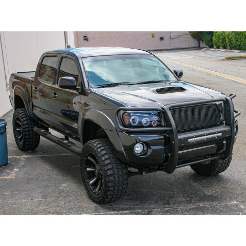 Aries Automotive Big Step 4 in. Round Side Bars for 2005-2023 TACOMA - AL232009 Bars, Step, Diameter, Aluminum, Black Textured Powdercoated, Toyota, Pair