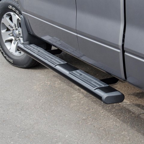 Aries Automotive 6 in. Oval Side Bars 4445019 Step Bars, Aluminum, Black Powdercoated, Gloss, 6.00 Diameter, 85.00 Length, Ford, Pair