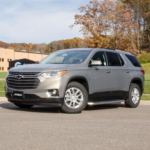 Aries Automotive AeroTread Running Boards for 2009-2016 ACADIA, 2017 ACADIA LIMITED, 2009-2017 TRAVERSE - 2051020 Boards, Aluminum/Stainless Steel, Polished, Full Length, 76.00 in. Length, Chevrolet, GMC, Pair