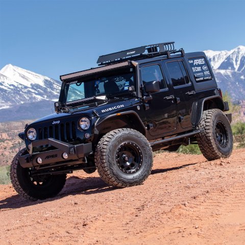 Aries Automotive Fender Liners for 2007-2017 WRANGLER, 2018 WRANGLER JK - 1500350 Splash Guard, Aluminum, Black Powdercoated, Jeep, JK, Front, Pair