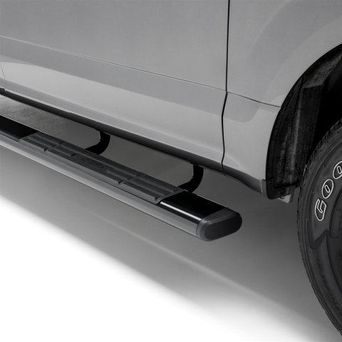 Aries Automotive 6 in. Oval Side Bars 4445043 Step Bars, Aluminum, Black Powdercoated, Gloss, 6.00 Diameter, 53.00 Length, Ram, Pair