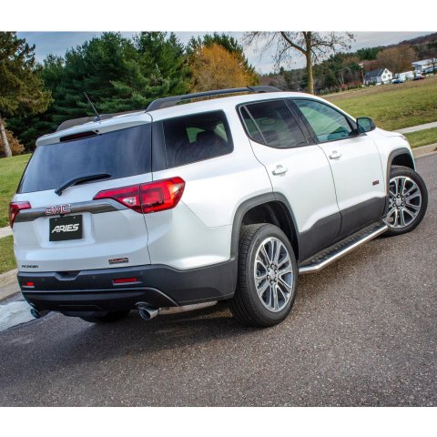 Aries Automotive AeroTread Running Boards for 2017-2023 ACADIA, 2017-2025 XT5 - 2051035 Boards, Aluminum/Stainless Steel, Polished, Full Length, 73.00 in. Length, Cadillac, GMC, Pair
