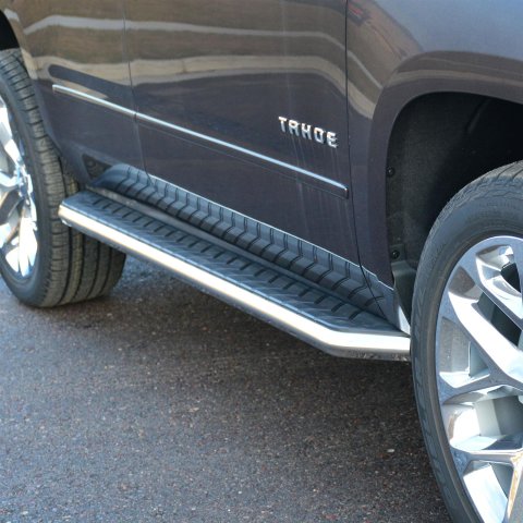 Aries Automotive AeroTread Running Boards for 2007-2020 YUKON, TAHOE, 2007-2018 ESCALADE - 2051004 Boards, Aluminum/Stainless Steel, Polished, Full Length, 76.00 in. Length, Cadillac, Chevrolet, GMC, Pair
